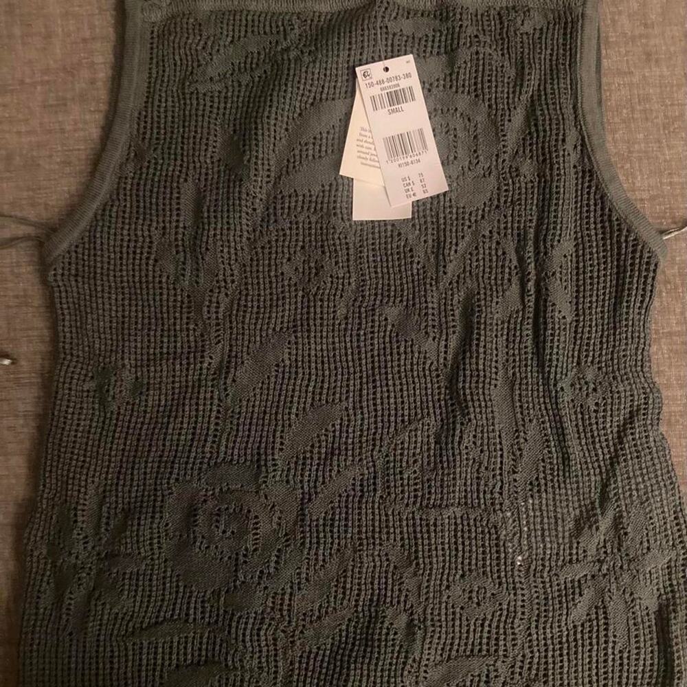 Green gray lace tank